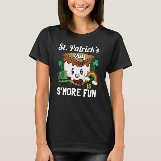 T-shirt St Patrick's Est S'more Amusant Irish Camping Camp (Devant)