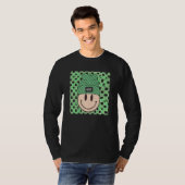 T-shirt St Patricks Happy Face Hat Lucky Vibes Retro Irish (Devant entier)