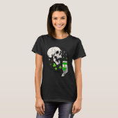 T-shirt St Patrick's Skeleton Coffee Dead Inside But Feeli (Devant entier)