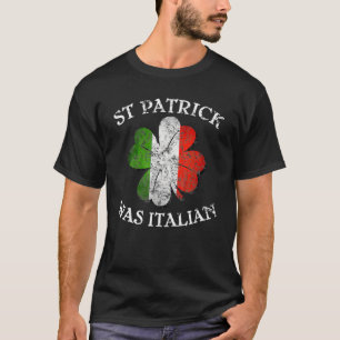 T-shirt St Patricks Was Italian Shamrock Italy Flag  Women