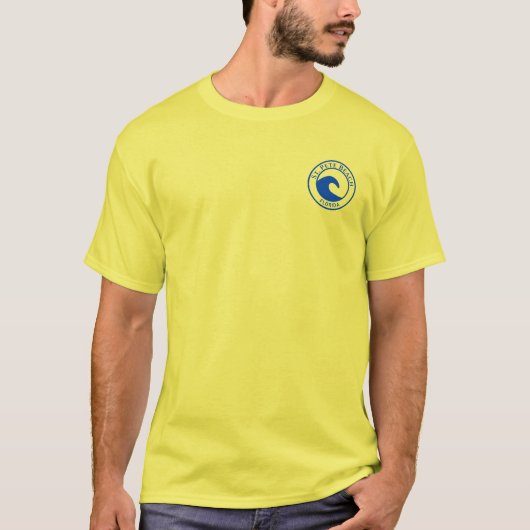 T-shirt St Pete Beach Blue Ocean Wave Circle Design (Devant)