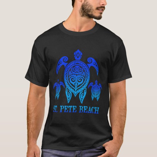 T-shirt St Pete Beach Floride Mer Turtle Retro (Devant)