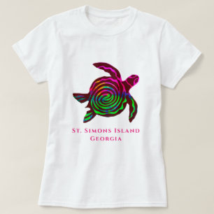 T-shirt St. Simons Island GA Tortue de mer colorée