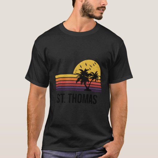 T-shirt St Thomas Palm Trees (Devant)