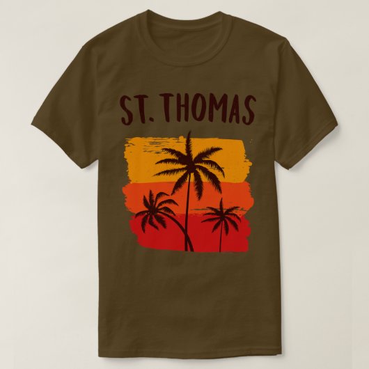 T-shirt St Thomas Tropical Cruise Palm Trees Vacation Souv (Design devant)
