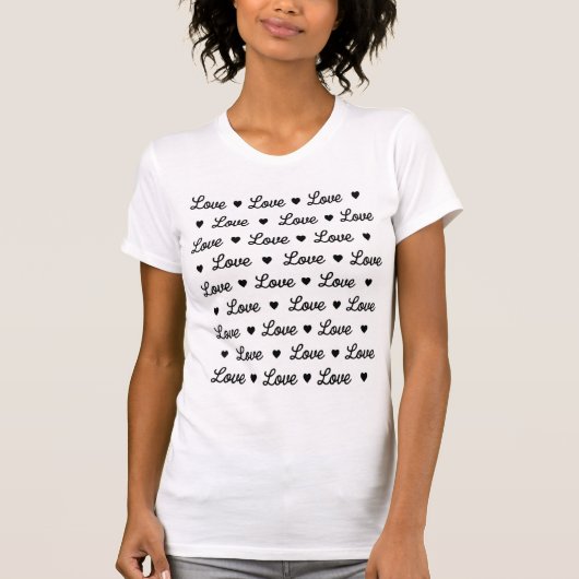 T-shirt St. Valentin Amour Blanc et Noir (Devant)