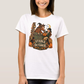 T-shirt Stable jusqu'en octobre Drôle de amateur de cheval