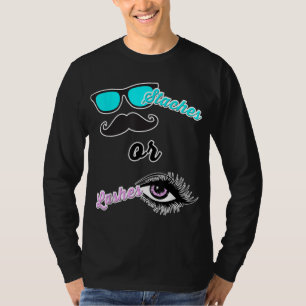 T-shirt Staches ou cils Maman Papa Genre Révéler Baby Show