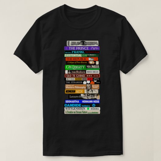 T-shirt Stack de livres de philosophie classique (Design devant)