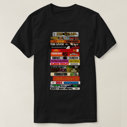 T-shirt Stack de livres de science-fiction (Design devant)