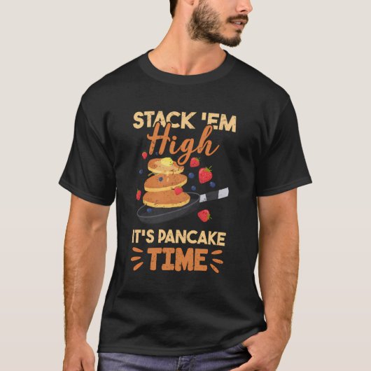 T-shirt Stack 'Em High C'Est Pancake Time Funny Waffle Bre (Devant)