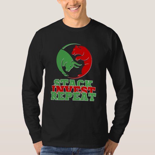 T-shirt Stack Invest Repeat™ Wealth Buills & Bears (Devant)