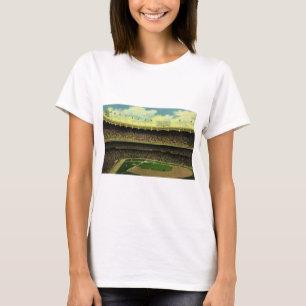 T-shirt Stade de baseball sportif vintage avec foule