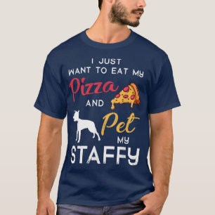 T-shirt Staffordshire Bull Terrier Chien Pizza Lover Birth