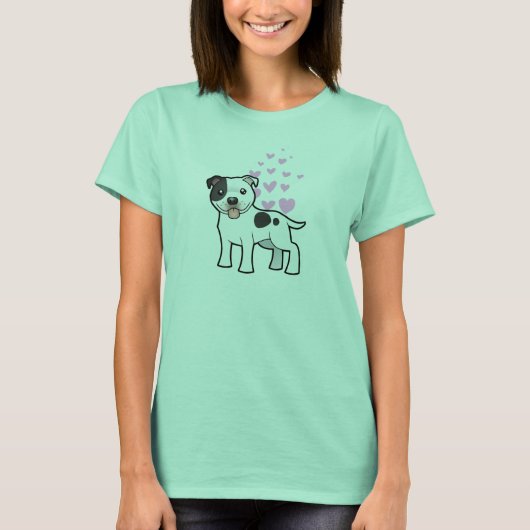 T-shirt Staffordshire Bull Terrier Love (Devant)