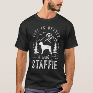 T-shirt Staffordshire Bull Terrier Vie Meilleure Maman Pap