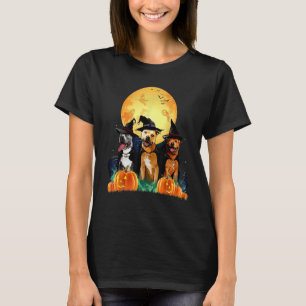 T-shirt Staffordshire Bull Terrier Witch Citrouille Hallow
