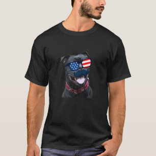T-shirt Staffy American 4 juillet Staffordshire Papa Maman
