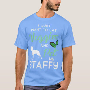 T-shirt Staffy Funny Vegan Propriétaire Amoureux des chien