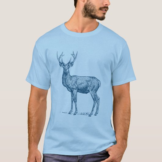 T-shirt Stag 02 - Bleu océanique (Devant)