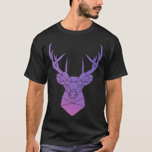 T-shirt Stag Deer Antlers Polygon Pop Géométrique Graphiqu