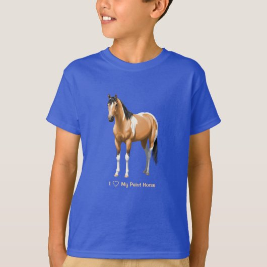 T-shirt Staillion Cheval Pinto Dun Paint Buckskin (Devant)