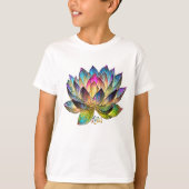 T-shirt Stained Glass Colorful Lotus Flower (Devant)