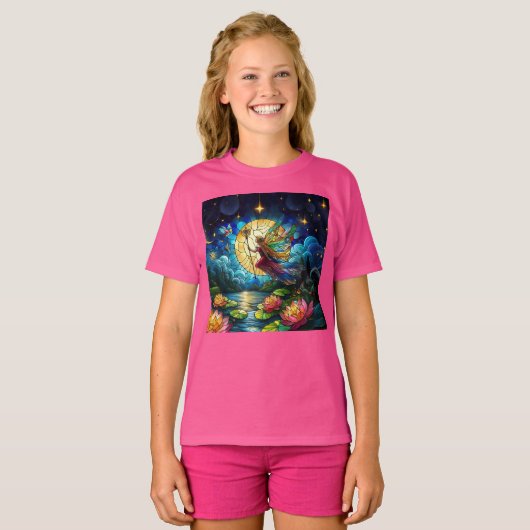 T-shirt Stained Glass Moonlight Flight Fairy (Devant entier)