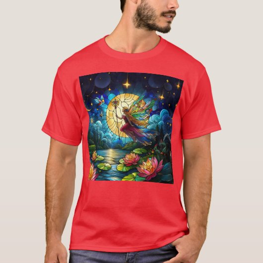 T-shirt Stained Glass Moonlight Flight Fairy  (Devant)