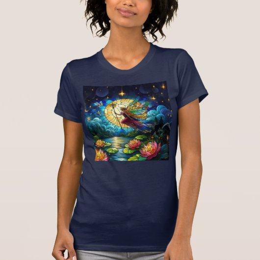 T-shirt Stained Glass Moonlight Flight Fairy  (Devant)