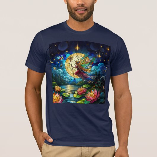 T-shirt Stained Glass Moonlight Flight Fairy  (Devant)
