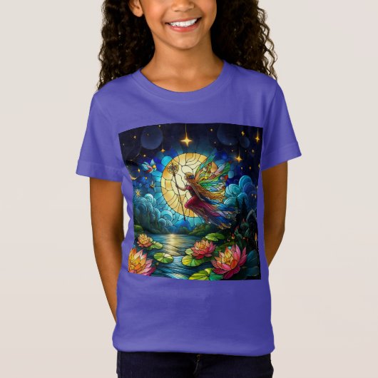 T-Shirt Stained Glass Moonlight Flight Fairy  (Devant)