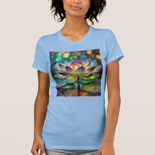 T-shirt Stained Glass Vibrant Lotus Flower (Devant)