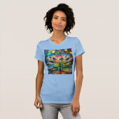 T-shirt Stained Glass Vibrant Lotus Flower (Devant entier)