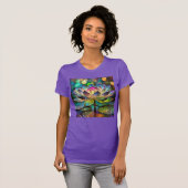 T-shirt Stained Glass Vibrant Lotus Flower (Devant entier)