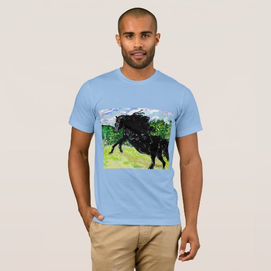 T-shirt : Stallion noir (Devant entier)