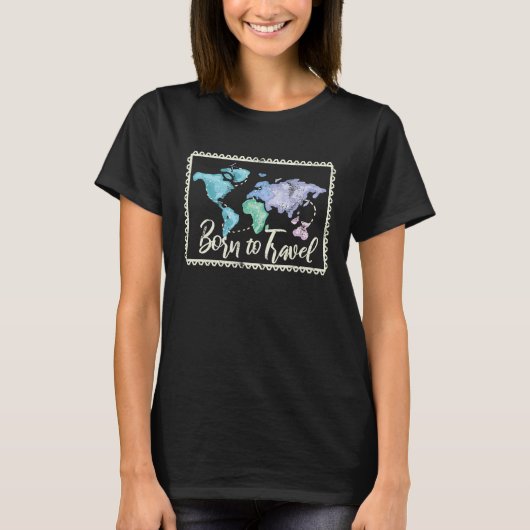 T-shirt Stamps collectors world map travel (Devant)