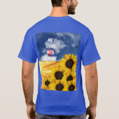 T-shirt Stand avec Ukraine jaune et bleu avec tournesol (Dos)