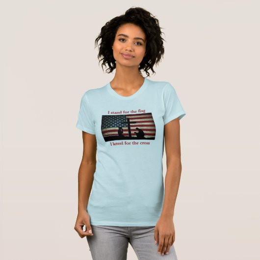T-shirt Stand for the Flag - Kneel for the Cross (Devant entier)