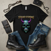 T-shirt Stand Strong Neon Skull Graphic