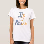 T-shirt Stand With Ukraine - SYMBOLE DE PAIX v-Sign Freedo (Devant)