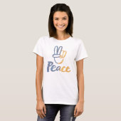 T-shirt Stand With Ukraine - SYMBOLE DE PAIX v-Sign Freedo (Devant entier)