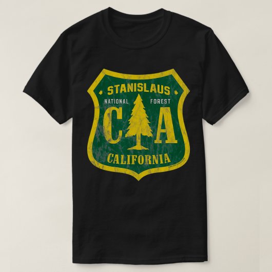 T-shirt Stanislaus National Forest California Shield Vinta (Design devant)