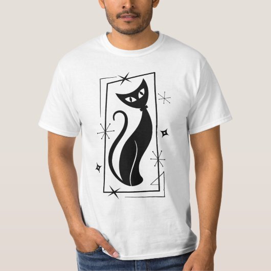 T-shirt Star atomique Cool Cat MidCentury Moderne MOD MCM (Devant)