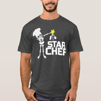 T-shirt Star Chef Cook Skeleton Stars Kitchen Cadeau 