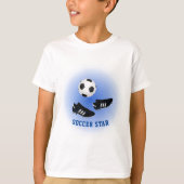 T-shirt Star de footballeur ajouter un nom et une légende (Devant)