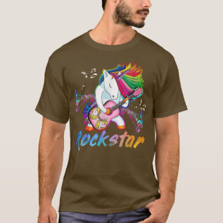 T-shirt Star de Rock Licorne Guitariste chanteuse de musiq