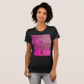 T-shirt STAR DU MATIN Rose, Fuchsia Black, Monogramme (Devant entier)