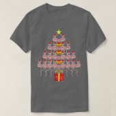 T-shirt Star Flamant rose sapin de Noël Funny Pink Santa H (Design devant)