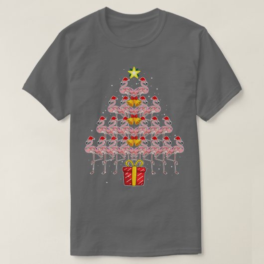 T-shirt Star Flamant rose sapin de Noël Funny Pink Santa H (Design devant)